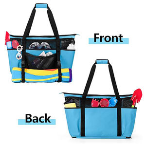 Большая сетчатая пляжная сумка на молнии - Product Image 5