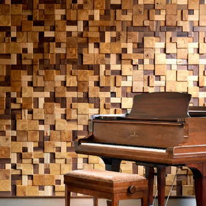 Panneaux muraux décoratifs en bois pour intérieur, mosaïque 3D, revêtement mural en bois massif pour <span class=keywords><strong>fond</strong></span> - Product Image 3