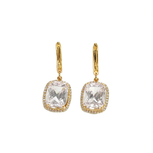 Orecchini Pendenti Dorati E3903 con Cristalli e Strass, Placcati in Oro 22k, Lussuosi per Uso Quotidiano Femminile - Product Image 1