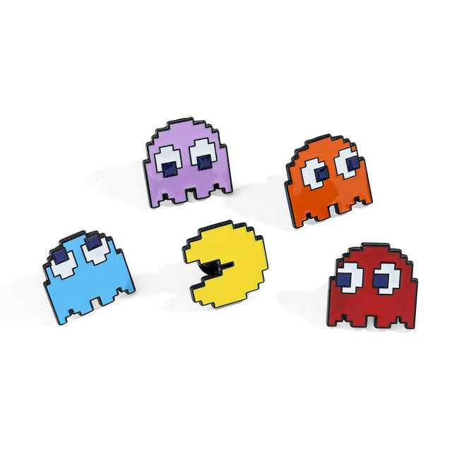 New Video Game Enamel Pin Brooch Pixel Art Metal Pins Badge Cartoon Character Backpack Clothes Accessories Bricks Kids Gift Toys