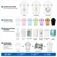 Gobelets jetables de 180 ml sans BPA, transparents, mini-tasses à pudding, yaourt, avec couvercle, pour fêtes, glaces, gelées, mousses, desserts