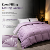Couette matelassée de luxe en duvet d'oie certifiée RDS, 1500g de garnissage, taille King, chaude, sans pression, hypoallergénique, en coton