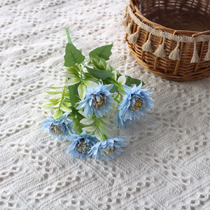 Ramo de Flores Artificiales, Ramillete Pequeño de <span class=keywords><strong>Echeveria</strong></span>, Flores de Seda de Exportación, Decoración Sencilla para el Hogar, Decoración Suave, Cola de Fénix, Crisantemo - Product Image 4