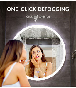 Miroir intelligent de luxe au design artistique, miroir mural LED pour salle de bain, anti-buée, avec éclairage pour maquillage, pour salon et hôtel - Product Image 1