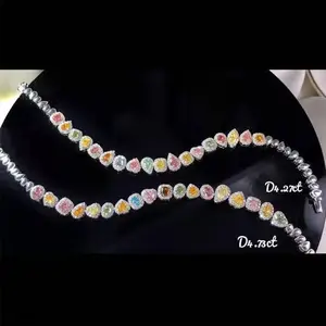 Royal Luxury Customized Diamond Jewelry With Price 18K Gold 4.73/4.27ct Natural Color Diamond Chain Bracelet For Women