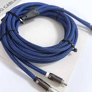 Cable de audio RCA trenzado de nailon, 2 machos a 2 machos, blindado OFC, cable de interconexión de audio estéreo para amplificador de coche - Product Image 5