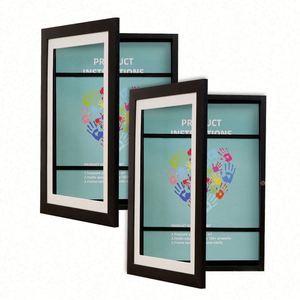 Cadre photo pour œuvres d'art d'enfants, interchangeable, noir, marron, gris, A4/A3/A2, 9x12 pouces, design rustique, tailles personnalisables - Product Image 1