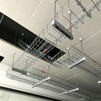 Bac à câbles en treillis métallique en acier au carbone galvanisé sur mesure, panier à câbles à grille ouverte pour la gestion des câbles industriels et les centres de données