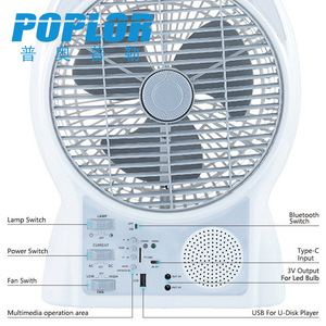 Solar Fan 8 Inch With Bluetooth <b>Speaker</b> <b>Led</b> Light Ac Dc Charging - Product Image 3