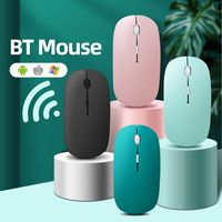 Périphériques Informatiques Souris Sans Fil Bluetooth Ultra Légère Silencieuse Rose Noir, Souris d'Ordinateur Mince pour Bureau