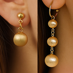 Boucles <span class=keywords><strong>d</strong></span>'oreilles en laiton plaqué <span class=keywords><strong>or</strong></span> sur mesure, finition brossée, fabrication OEM ODM, personnalisées selon les dessins et les échantillons - Product Image 2