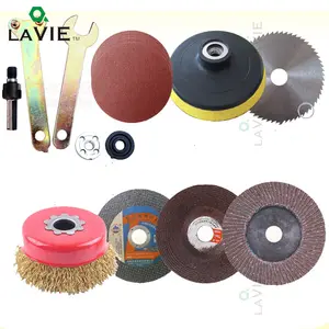 LA VIE 12Pcs Đĩa Đánh Bóng Bánh Xe Gỗ Lưỡi Cưa Dây Bánh Xe Mài Mòn Giấy Điện Khoan Máy Mài Góc Kết Nối Rod cắt Kim Loại