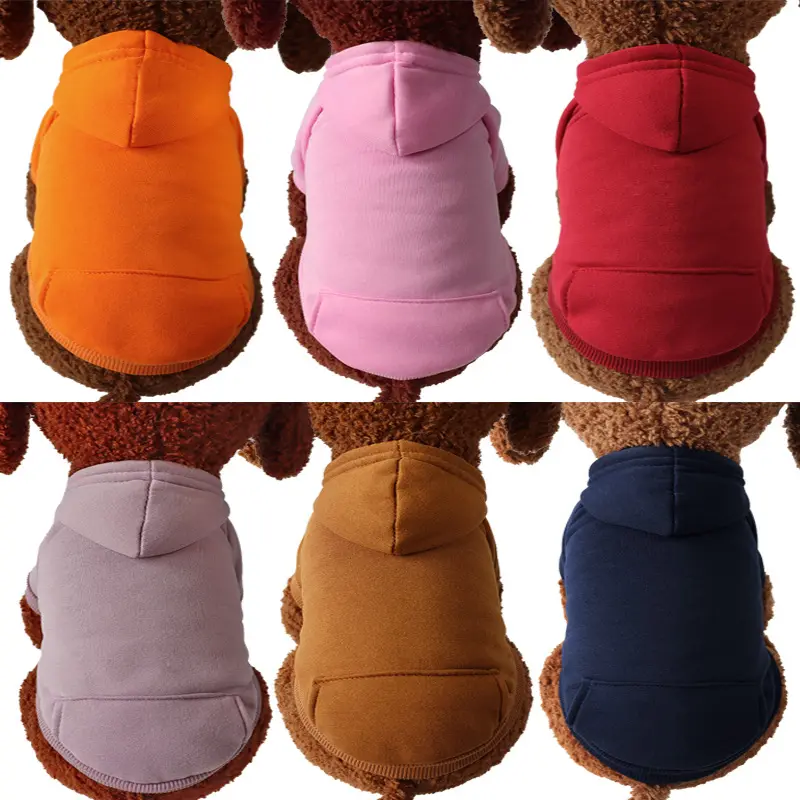 Großhandel Günstige Multi color Soft Fleece Warm Pet Custom Hoodie Blank Hunde kleidung