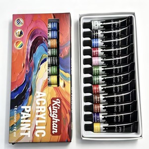 Juego de <span class=keywords><strong>Pintura</strong></span> Acrílica de 12 Colores, 12 ml, en Tubos de Aluminio con Caja de Colores, para Aprendizaje Artístico y Uso Principiante, Resistente al Agua y Fácil de Limpiar - Product Image 4