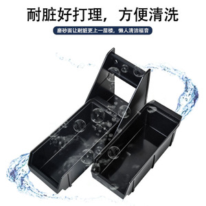 Caja de almacenamiento multifuncional de plástico con 2 compartimentos apilables con ganchos para organización de gabinetes de bar - Product Image 3