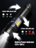 Lampe torche tactique LED haute puissance L-X73 rechargeable 1000LM XHP70 en alliage d'aluminium avec charge rapide Type-C