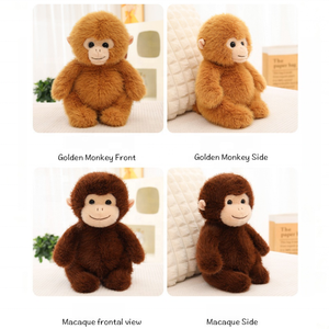 Peluche Scimmia Dorata Morbida e Adorabile, Macaco Selvatico Imbottito, Bambola di Peluche Animale del Zoo Virale, Morbida Bambola di Stoffa, Regalo all'Ingrosso per Bambini - Product Image 5