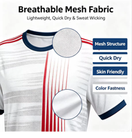 Ensemble d'uniformes de football personnalisés OEM ODM en polyester à séchage rapide, maillot et short de football en mesh pour équipes de club, vêtements de sport personnalisés en gros
