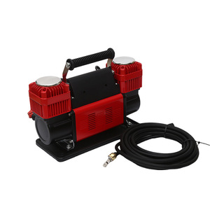 Compresor de Aire Portátil de Doble Cilindro para Neumáticos de Auto, Bomba Metálica de Alta Potencia para Camioneta, SUV, Sedán, con Manguera Amarilla - Product Image 4