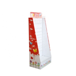 Custom Free Standing Corrugated Hanging Pegboard <b>Display</b> Electronic Products Foldable Paper Cardboard <b>Display</b> Stand with <b>Hooks</b> - Product Image 1