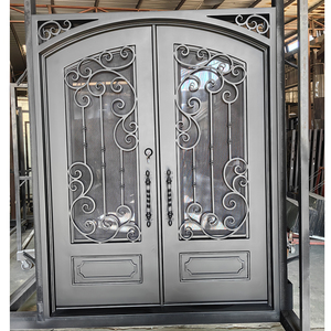 Portes Porte extérieure en fonte de sécurité moderne pour la maison porte en treillis d'acier porte en fer design à coupure thermique - Product Image 6