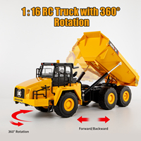 Huina 1553 11 Canales 2.4GHz Escala 1/16 Camión Volquete RC de Juguete, Vehículo de Construcción, Camión Articulado RC, Juguete de Vehículo de Construcción