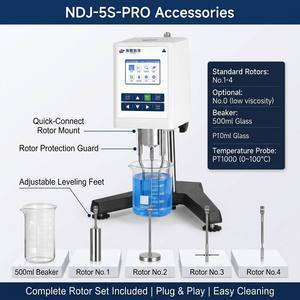 Viscosimètre Rotatif Numérique NDJ-5S 1-100000 MPas, Rotor 4 Vitesses, Testeur de Viscosité pour Revêtements, Peintures, Encres et Liquides, Usage Laboratoire - Product Image 2