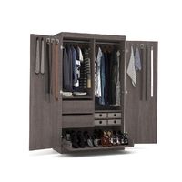 Promenade de luxe dans les placards modulaires en bois meubles de chambre armoires garde-robe conception