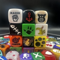 Ensemble de dés en résine D6 multi-tailles de 16 mm faits à la main sur mesure pour DND et RPG - Accessoires de jeu de société gravés Dungeons & Dragons
