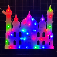 Arabe Islamisme Musulman Led Ornements Muraux Suspendus Mosquée Temple Lune Croissant Ramadan Moubarak Décor Lumières