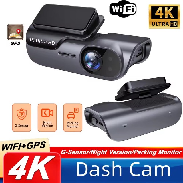 Single Lens 4K AI Dashcam No Screen Dashcam Supports ADAS Warning, GPS Trajectory, 3.16" IPS Screen, up to 256G Memory Card