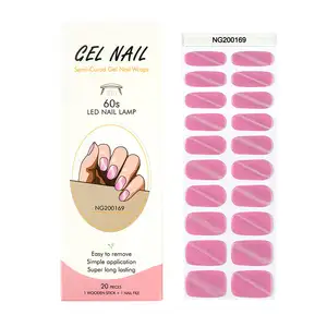 Vari Gel rosa per unghie avvolge strisce adesive NG200169 Non tossiche di lunga durata per Nail Art