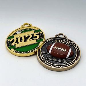 Médaille en métal personnalisée avec logo, alliage de zinc, 3D, marathon, football, natation, récompense de compétition, médaille d'or sportive - Product Image 5