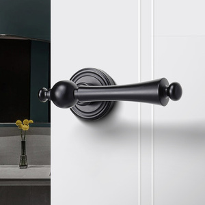 现代美式室内黄铜静音门锁轻型豪华拉丝金饰面卧室家用实心门把手 - Product Image 2