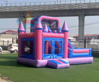 Château Gonflable Combo Prêt à Expédier 3x3+6x3m avec Souffleur pour Fêtes de Filles et Location Commerciale