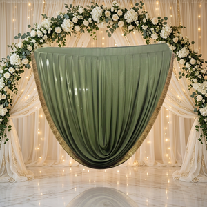 LEDA <b>Backdrop</b> Curtain Drapes Pink Drape Cross Drapes Double Layer Wedding Wall <b>Backdrop</b> Stage Curtain with <b>Stand</b> Frame - Product Image 3