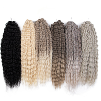 Extensions de cheveux synthétiques 100 % résistantes à la chaleur, ondulations Ariel, Body Wave, Deep Wave, pour blondes, vente en gros