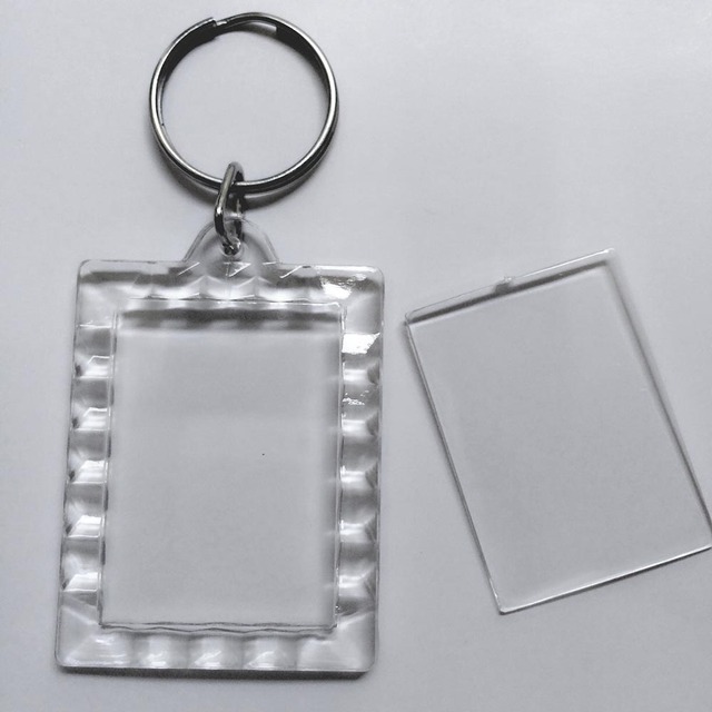 Cheap Acrylic Mini Keychain Digital Photo Frame Rectangular Shape Keyring