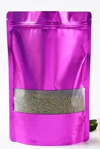 High-quality Clear Window Stand Up Pouch Colorful Mylar Doypack Food Packaging Bag Zipper Aluminum Foil Pouches