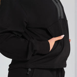 Maglione con collo a Zip da donna con Logo personalizzato Giacca sportiva con Zip in pile 1/4 da palestra felpa con Zip a quarto di Zip felpa da donna - Product Image 6