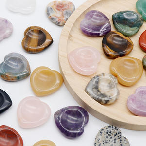40mm Naturstein Kristall Achat Herzförmiger Vergiss mein nicht Stein Daumen Stein Andere Kristall Handwerk - Product Image 5