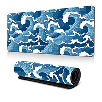 Grand tapis de souris pour jeux vidéo, tapis de bureau, tissu micro-tissé supérieur, base en caoutchouc antidérapante, bords cousus, résistant à l'eau, pour les joueurs