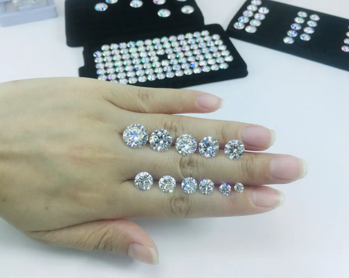 Xingyue Free fire topup GRA diamants certifiés pierres précieuses en vrac Moissanite ronde brillante VVS clarté pour bijoux de haute qualité