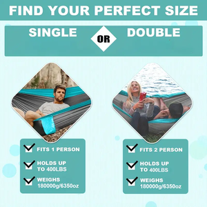 Logotipo personalizado doble plegable de peso ligero de nailon tela de paracaídas <span class=keywords><strong>hamacas</strong></span> de Camping para Parque <span class=keywords><strong>playa</strong></span> viajar para senderismo - Product Image 3