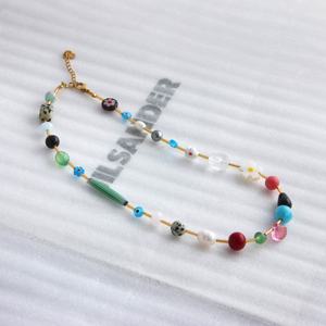 Yeni varış korkak takı Boho tarzı titanyum çelik gerdanlık kolye kadınlar için Coloful doğal boncuk kolye - Product Image 3