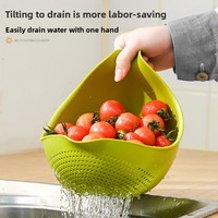 Passoire de cuisine en plastique QiXin Green pour fruits et légumes, panier de lavage, passoire à riz, bol de drainage, sans BPA, conforme FDA, OEM personnalisé, Chine