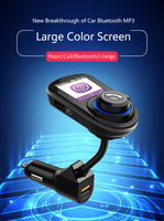 Écran couleur grand format, son sans perte, double chargeur USB pour voiture, émetteur FM, lecteur MP3 Bluetooth pour voiture