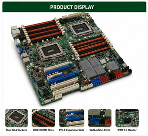สำหรับ KGPE-D16 A620r-G ซ็อกเก็ตคู่ G34 เมนบอร์ดเซิร์ฟเวอร์ Opteron 6100 6200 6300 16DDR3 สล็อต SAS กิกะบิตแลนเดิม KGPE-D1 - Product Image 2