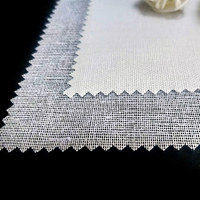 Brossé polyester coton fusible tissé pelon cravate col court entoilage tissu de polyester dur pour ceinture