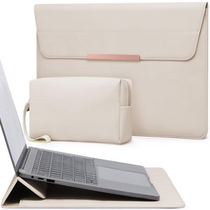 Housse pour ordinateur portable 15-16 pouces avec support pour <span class=keywords><strong>MacBook</strong></span> <span class=keywords><strong>Pro</strong></span> 16/15 M5-M1 XPS 15 Galaxy Book 15, étui en cuir PU imperméable Azul Haze Smiling - Product Image 1